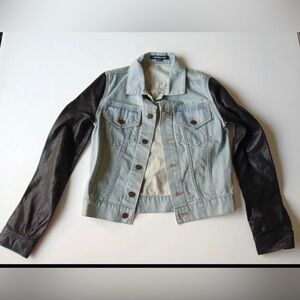 Alexander Wang: Denim & Leather Jacket From 2009 Size 2